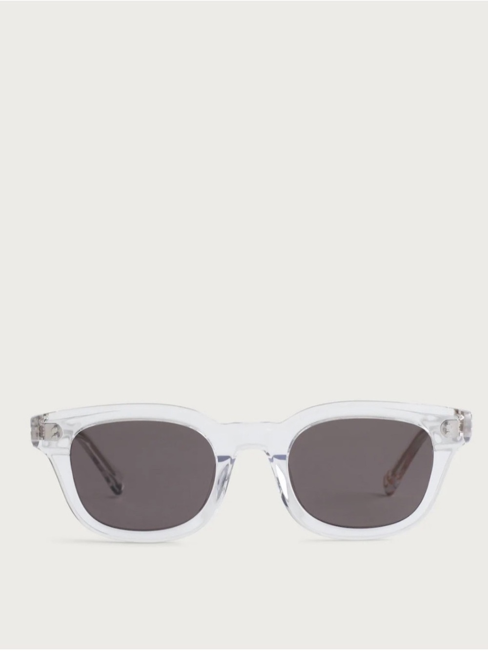 Madewell Clear Frame Sunglasses with Dark Gray Lenses